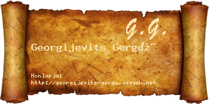Georgijevits Gergő névjegykártya